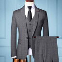 スーツ メンズ 男性用 スリーピース 春秋 シングルブレスト スリムフィット ジャケット ベスト スラックス 化繊混紡素材 ビジネス フォーマル オフィス 通勤 結婚式 披露宴 パーティー 新郎 冠婚葬祭 礼服 グレー ブラウン 細身