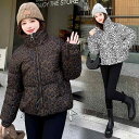 中綿ジャケット レディース 秋冬 保温 厚手 ゆったり オーバーサイズ スタンドカラー 長袖 ショート丈 ラインストーン ヒョウ柄 韓国風 欧米風 通勤 コート...