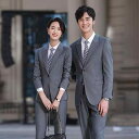 スーツ メンズ レディース 男女兼用 秋冬 長袖 スリムフィット ビジネス オフィス 通勤 フォーマル 事務服 制服 シングルブレスト ポリエステル 綿混 ノッチドラペル