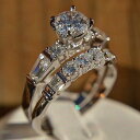 指輪 レディース 女性用 輝くジルコニア ペアリング 結婚指輪 婚約指輪 欧米風 おしゃれ ファッション 合金製 電気メッキ加工 ジュエリー アクセサリー