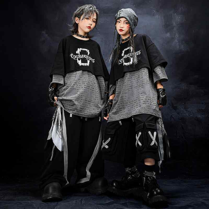 ・カテゴリ: キッズパフォーマンスウェア、ダンスウェア・性別: ユニセックス・スタイル: ストリートカジュアル・主な素材: 綿・柄: プリント・カラー展開: ブラック、ホワイト・対象年齢: 8歳以上・サイズ展開: 110cm、120cm、1...