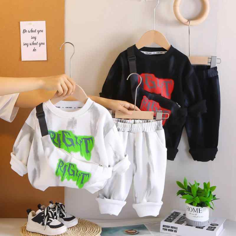 ベビー服 男の子 春秋 長袖スウェット 長ズボン 2点セット 韓国ファッション おしゃれ カジュアル 柔らかな綿素材 プルオーバー スポーツ 通園 普段使い