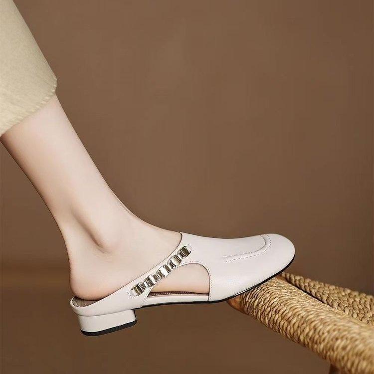 ミュール サンダル レディース 女性用 軽量 快適 ソフトソール 外履き 春夏 フレンチ レトロ ラウンド..