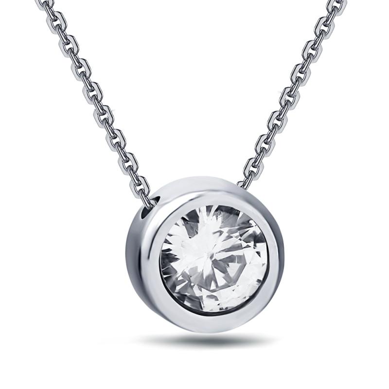 ネックレス レディース 女性用 チタン合金製 金属アレルギー対応 スネークチェーン シンプル 欧米風 インスタ映え おしゃれ 幾何学模様 11mm 一粒ジルコニア 輝く 鎖骨 チョーカー ペンダント アクセサリー ホワイト ピンク デイリー オフィス