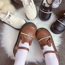 メリージェーンシューズ レディース フラットソール ストラップ付き ラウンドトゥ 通気性 かわいい レトロ ロリータ パンプス 革靴 ローファー セーラー服 J...