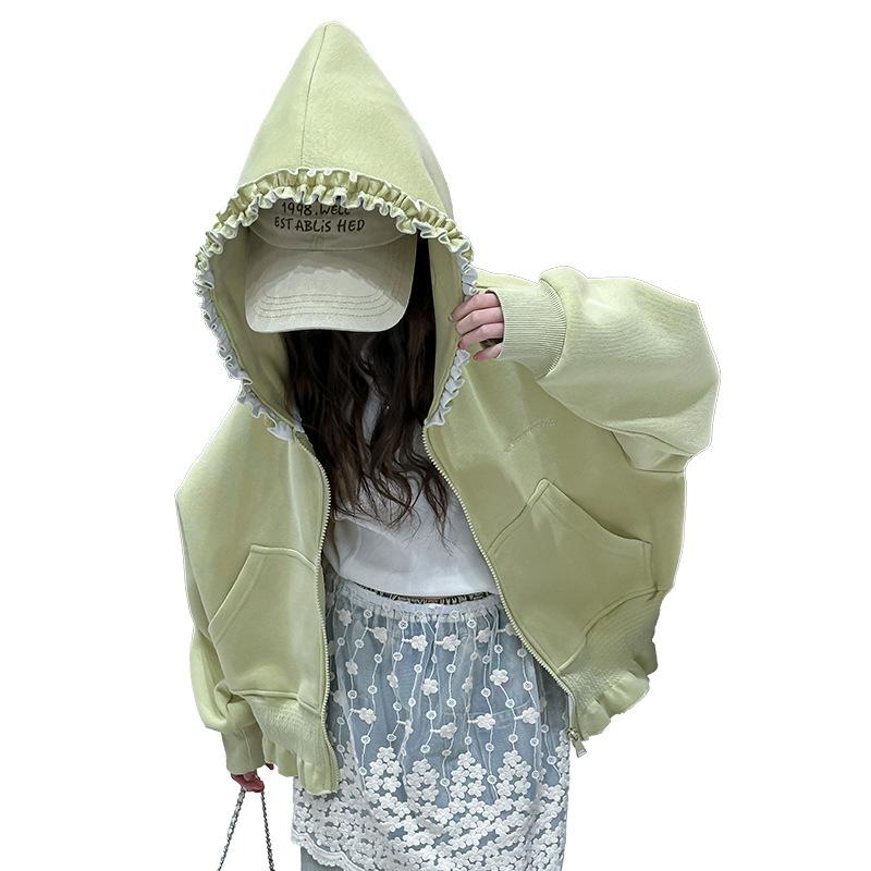 パーカー 女の子 キッズ フード付き ジップアップ 春秋 薄手 カジュアル おしゃれ かわいい ジュニア アウター 綿素材 ミドル丈 前開き 通学