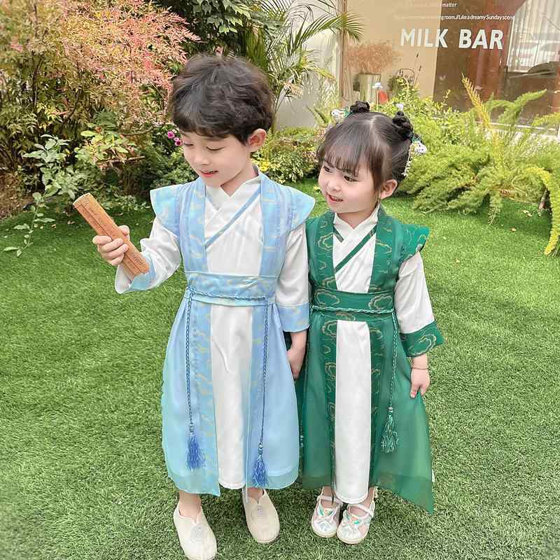 唐装 キッズ 男の子 漢服風 古装 中国伝統服 武侠 剣士 時代劇風 上品な 発表会 舞台 イベント 演劇 学..