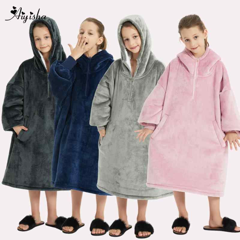 パジャマ キッズ 子供用 厚手 フリース フード付き 暖かい 着る毛布 静電気防止 ゆったり セットアップ..