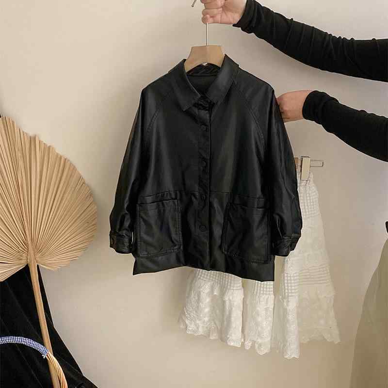 ジャケット キッズ 女の子 PUレザー フェイクレザー 高級感 柔らかな肌触り おしゃれ 韓国ファッション シングルボタン フードなし ミドル丈 長袖 襟付き ...