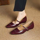 パンプス レディース 保温 防寒 ローヒール フラットヒール スクエアトゥ バックル 焼付花柄 人工PUレザー オフィス 通勤 ビジネス カジュアル 春秋 大き...