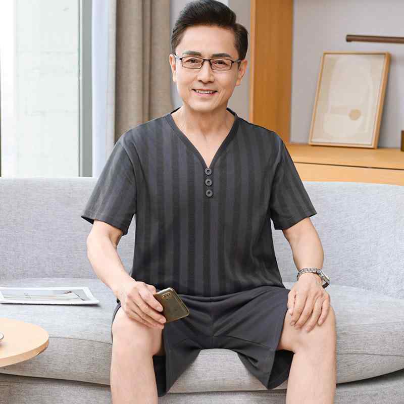 ルームウェア メンズ 男性用 春夏秋 薄手 軽量 半袖 クルーネック パジャマ 部屋着 普段着 ハーフパンツ 上下セット カジュアル ゆったり 大きいサイズ 体型カバー ミドル シニア お父さん おじいちゃん 綿素材 シンプル
