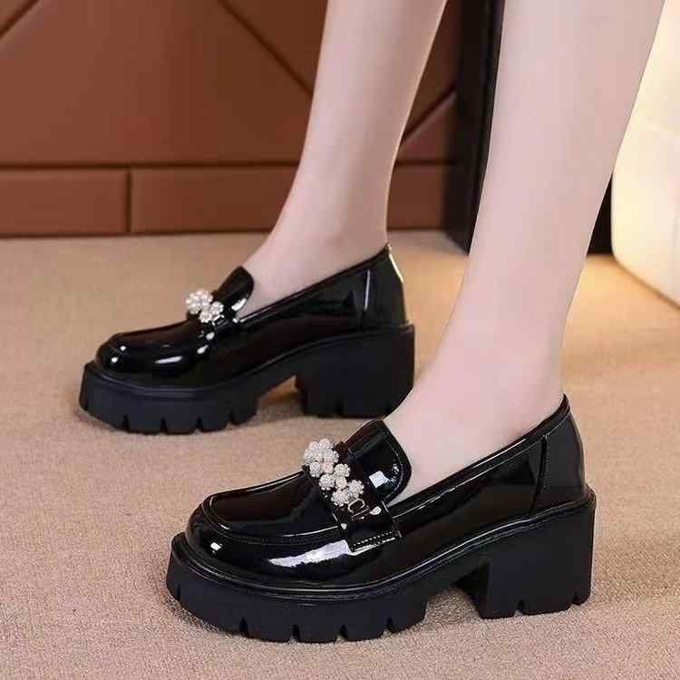 パンプス レディース メリージェーン ローファー 厚底 脚長効果 スタイルアップ ウェッジソール 柔らかソール 履き心地快適 ラウンドトゥ カジュアル 春夏 P...