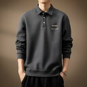 ポロシャツ メンズ 高級感 アメリカン カジュアル 長袖 ヘビーウェイト 厚手 ゆったり ルーズフィット 大きいサイズ ビッグサイズ 通勤用 スポーツウェア 綿混 コットンブレンド 耐久性 丈夫な 裏起毛 トップス 春秋