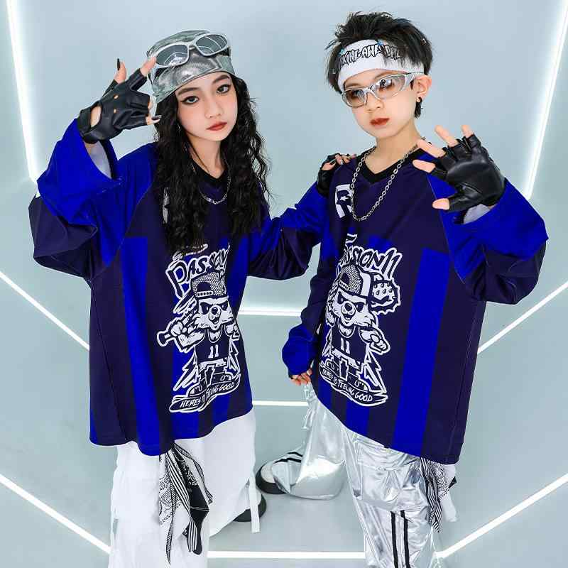 ダンスウェア キッズ 男の子 女の子 ジュニア ヒップホップ ストリートダンス 発表会 ステージ衣装 練習着 クマ柄 スウェット セットアップ 綿100% 春秋 動きやすい