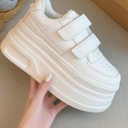 スニーカー レディース 柔らかいPUレザー 厚底 白 インヒール 小柄 スタイルアップ 脚長効果 ラウンドトゥ レザーインナー ゴム底 マジックテープ カジュアル 普段使い 快適 春夏