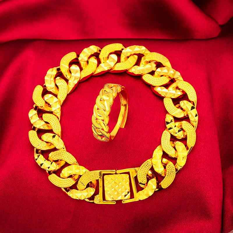 ブレスレット 男女兼用 ユニセックス ペア 真鍮 金メッキ イミテーションゴールド 変色防止 太め 馬鞭..