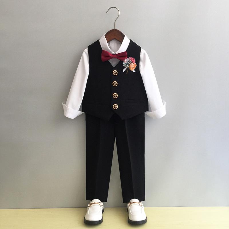 スーツ キッズ 男の子 ブリティッシュ フォーマル ベスト セットアップ 結婚式 発表会 誕生日 礼服 入園式 卒園式 ポリエステル 小学生 男児 秋冬 3歳 ...