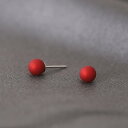 ピアス レディース S925 シルバー レッドパール 豆型モチーフ 韓国風 シンプル 上品 幾何学デザイン 普段使い オフィス 通勤