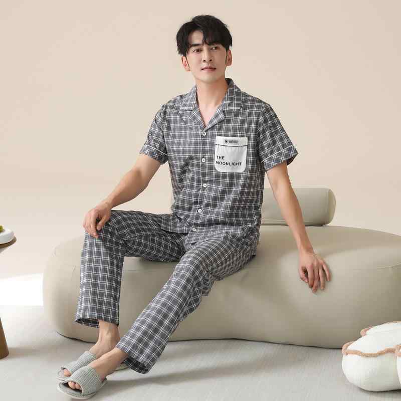 パジャマ メンズ 綿100% 薄手 半袖 パンツ 大きいサイズ ゆったり 中高齢 父親用 お父さん向け ルームウェア セット 部屋着 通気性 快適 ストレッチ 春夏