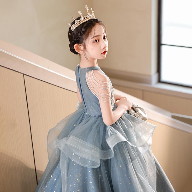Rakuten - キッズ 女の子 ドレス プリンセスドレス 発表会 演奏会 結婚式 フォーマル ステージ衣装 高級感 エレガント ポリエステル プリーツ 春夏