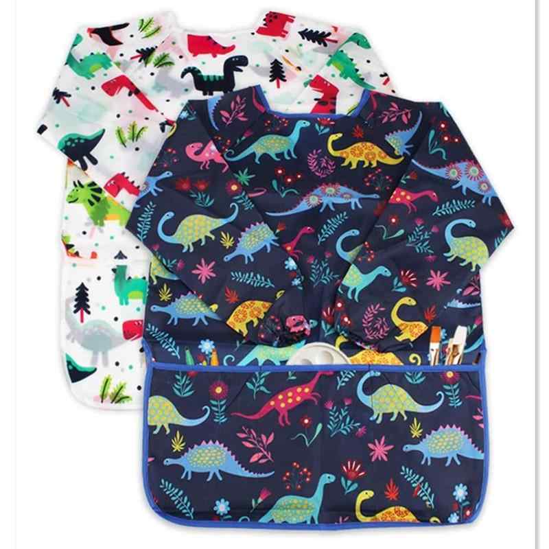 スモック キッズ ベビー 男の子 女の子 防水 撥水 美術 お絵描き 幼稚園 保育園 お食事エプロン 食べこ..