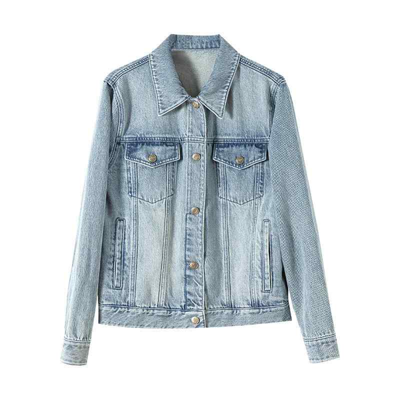 楽天セキュアデポGジャン レディース レトロ ヴィンテージ ゆったり ビッグシルエット 体型カバー 細見え 小柄 低身長向け 着回し カジュアル コットン ウォッシュブルー 春夏