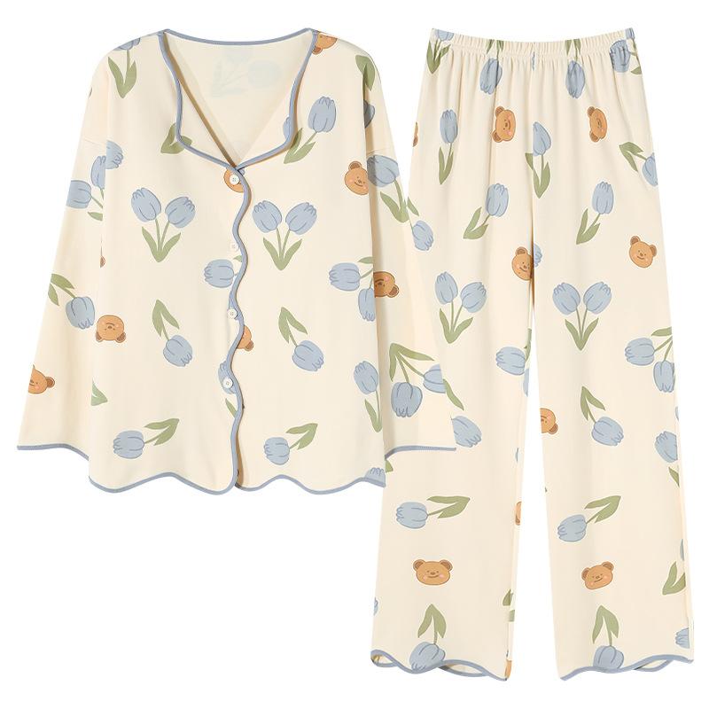 ・カテゴリ: セットアップ・スタイル: 純欲系・主な素材: 綿95%以上・ネックライン: 襟付き・袖丈: 長袖・パンツ丈: フルレングス・厚さ: 中厚手・機能: リラックス、通気性、ルームウェア、ストレッチ、快適性、涼感、外着可・対象: 若...