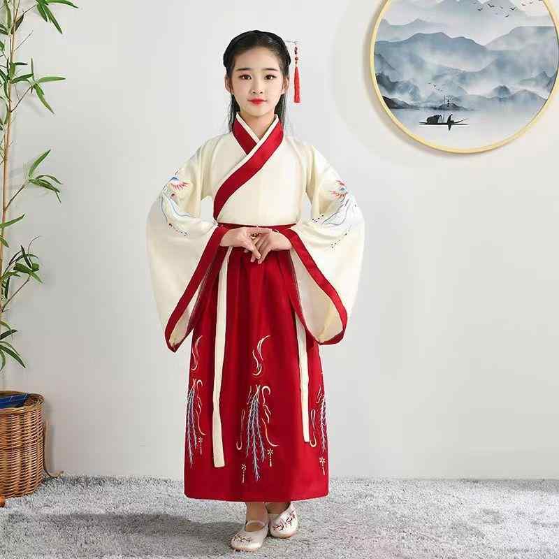 漢服 男の子 キッズ 中国風 民族衣装 綿混素材 柔らかな肌触り 鳳凰柄 龍柄 オールシーズン対応 舞台衣..