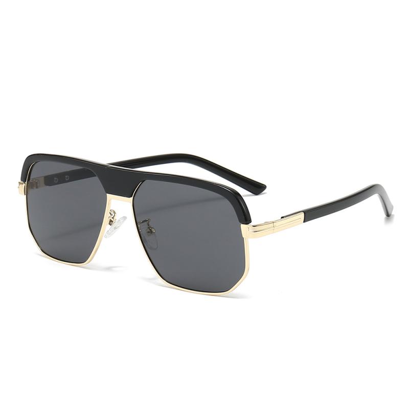 UV400カット 紫外線対策 アイウェア メンズ レディース 欧米風 ブロウライン スクエアフレーム ダブルブリッジ おしゃれ ストリート ドライブ レジャー 旅行 伊達メガネ クリアレンズ 春夏 カジュアル スポーティー フルリム(4)