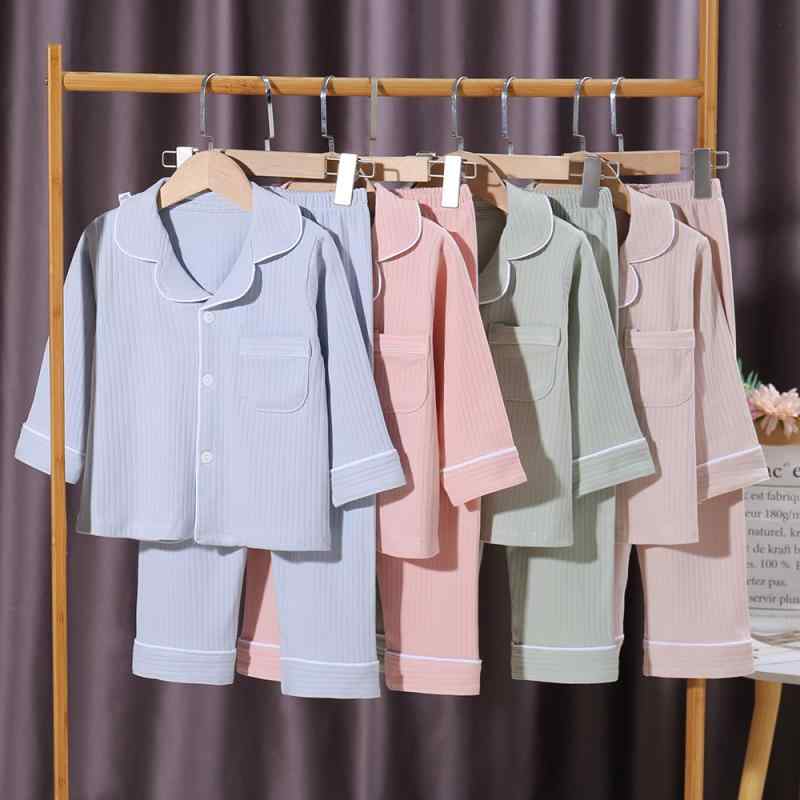 パジャマ キッズ 子供 男女兼用 吸湿速乾 綿100% 上質コーマ綿 柔らかい肌触り 襟付き 前開き カーディガン 上下セット 親子お揃い ルームウェア 秋冬春 韓国風