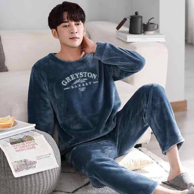 パジャマ メンズ 男性用 あったか 保温 超厚手 裏起毛 フランネル サンゴフリース もこもこ 上下セット..