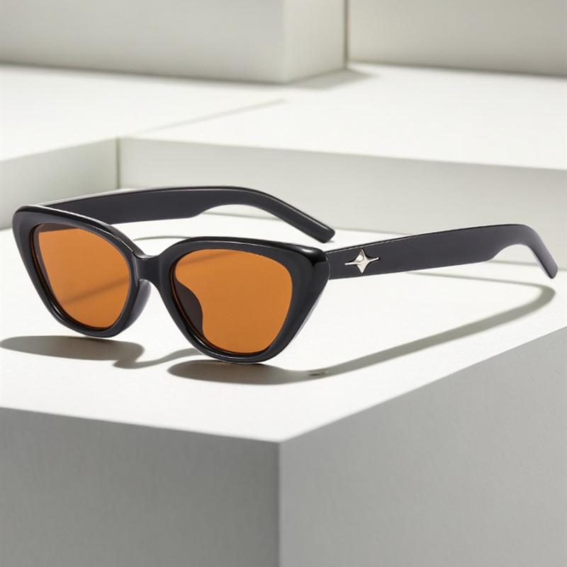 サングラス レディース 女性用 UV400 紫外線対策 レトロ ヴィンテージ キャットアイ スモールフレーム 軽量 小顔効果 高級感 ドライブ 旅行 カジュアル ファッション小物 PCフレーム