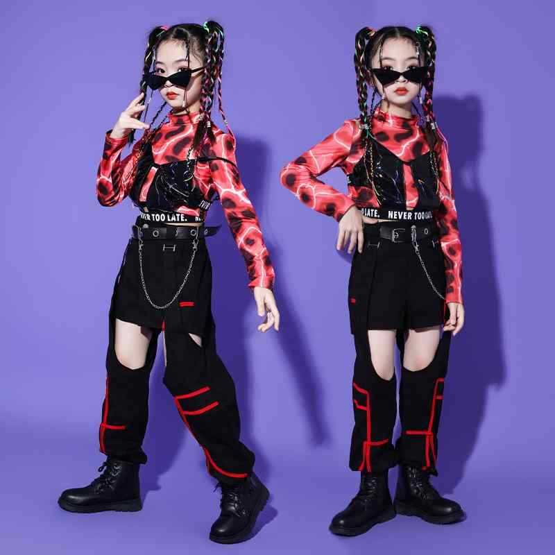 ダンス衣装 ガールズ キッズ ジャズダンス ストリートダンス ヒップホップ 発表会 ステージ衣装 練習着 セットアップ 三点セット 動きやすい スポーツ 吸汗速乾 カジュアルスタイル ウェア ピンク 子供服