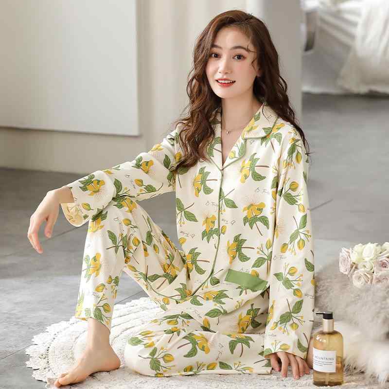 パジャマ レディース 綿100% 春秋 長袖 ルームウェア 前開き 上下セット ゆったり 大きいサイズ ママ ミセス 部屋着 寝間着 快適 通気性 ストレッチ カジュアル おうち時間 ロングパンツ 高級感