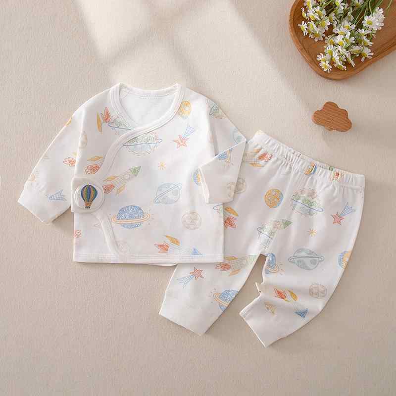 ベビー肌着 新生児 綿100% 柔らか 保温性 Aクラス 上下セット パジャマ ルームウェア 春秋 男の子 女の..