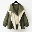 トレンチコート レディース 女性用 ウエストマーク フード付き ジップアップ 切り替えデザイン 厚手 ポリエステル ミドル丈 長袖 きれいめ 上品 高級感 カジ...