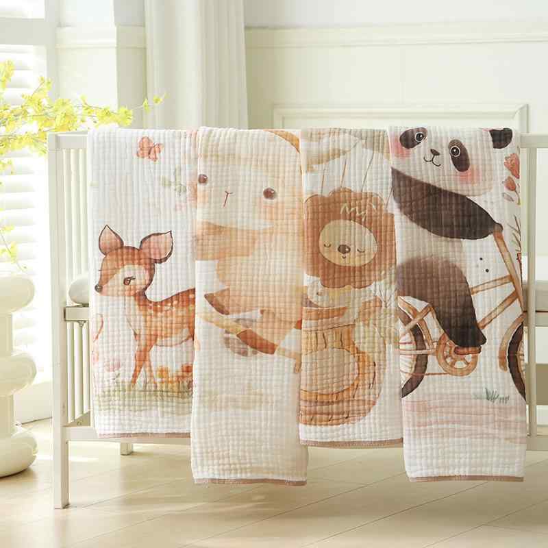 バスタオル ベビー 7A抗菌 六重 精梳コットン デジタルプリント ポコポコガーゼ 柔らか 肌に優しい ブランケット おくるみ 毛布 動物柄 かわいい Aクラス 通年