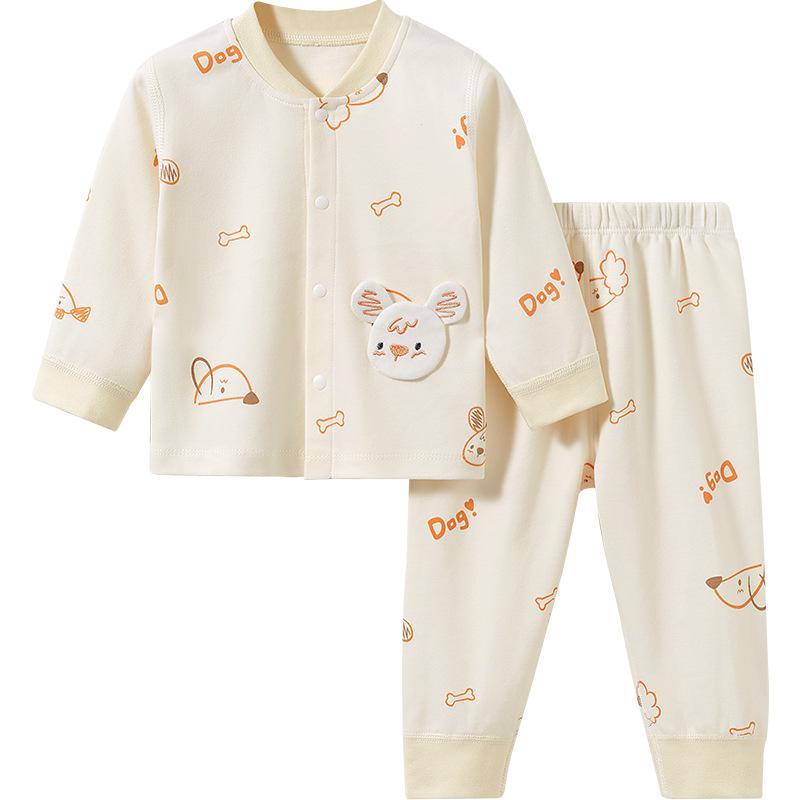 ベビーパジャマ キッズ 子供 赤ちゃん 男の子 女の子 男女兼用 吸湿速乾 保温 前開き 綿100% 上下セット ルームウェア 肌着 かわいい 動物柄 フルーツ柄 春夏秋 1歳 2歳 3歳 80cm 90cm 100cm(x2)