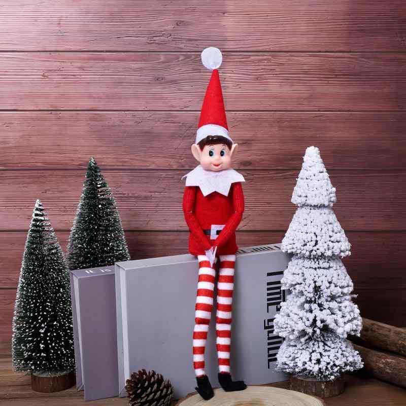 クリスマス飾り ロングノーズ ロングレッグ エルフ 妖精 ドール ぬいぐるみ 座り姿 書棚 卓上 置物 インテリア オーナメント デコレーション