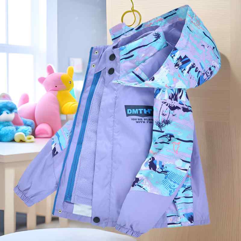 キッズ 女の子 マウンテンパーカー スリーインワン 3WAY フード取り外し可能 2点セット フリースインナ..