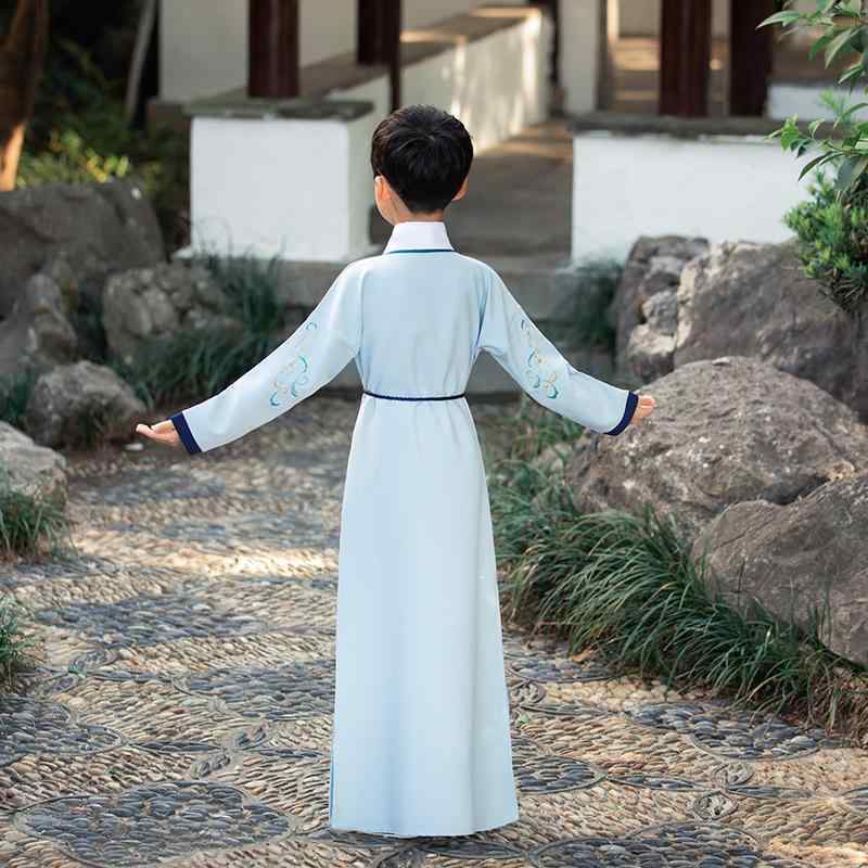 唐装 キッズ 男の子 子供服 中国風 漢服スタイル 書生 古典 時代劇 改良デザイン 柔らかい肌触り スト..