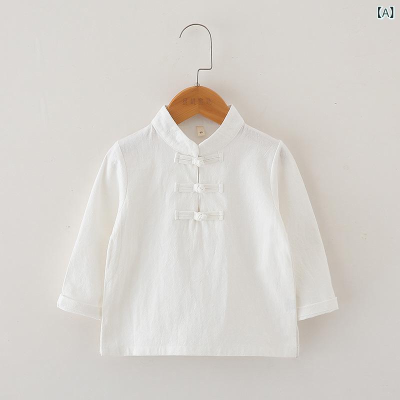 漢服 キッズ ベビー 男女兼用 綿100% 柔らかな肌触り インナーシャツ 肌着 白 紐付き 合わせ襟 斜め襟 ..