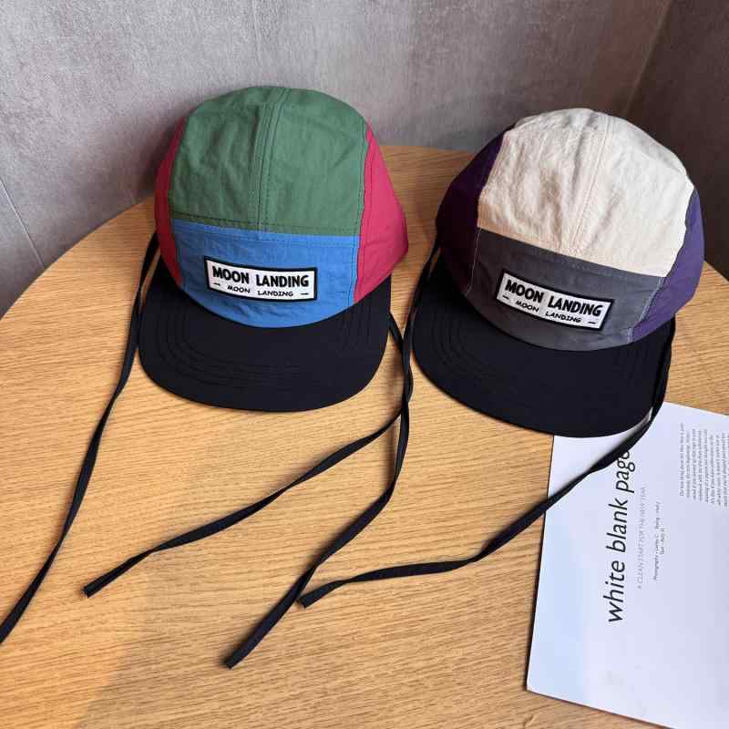 キャップ レディース 速乾 UVカット 通気性 小顔効果 アメカジテイスト 切り替えデザイン フラットブリム つば広 万能 サイズ調整可能 グリーン ベージュ 春夏秋 ポリエステル素材