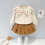セットアップ キッズ 女の子 子供服 秋冬 裏起毛 厚手 長袖 トップス スカート 韓国風 かわいい 2点セ..