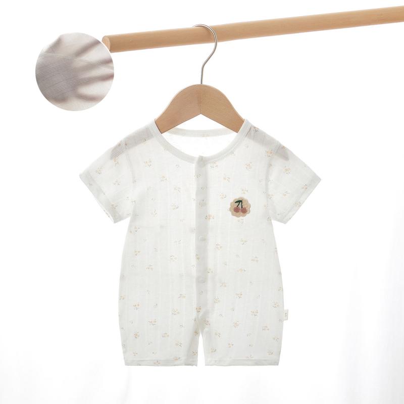 ロンパース ベビー 新生児 男の子 女の子 夏 半袖 薄手 通気性 綿100% フラットシーマ 前開き スナップボタン カバーオール スリープウェア 部屋着 かわいい 肌に優しい カジュアル