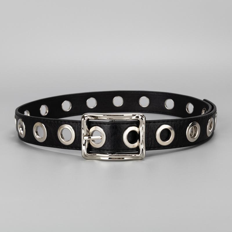 ベルト レディース 穴なし シングルハトメ 高級感 デニムパンツ対応 万能 トレンド 個性的 おしゃれ ピ..