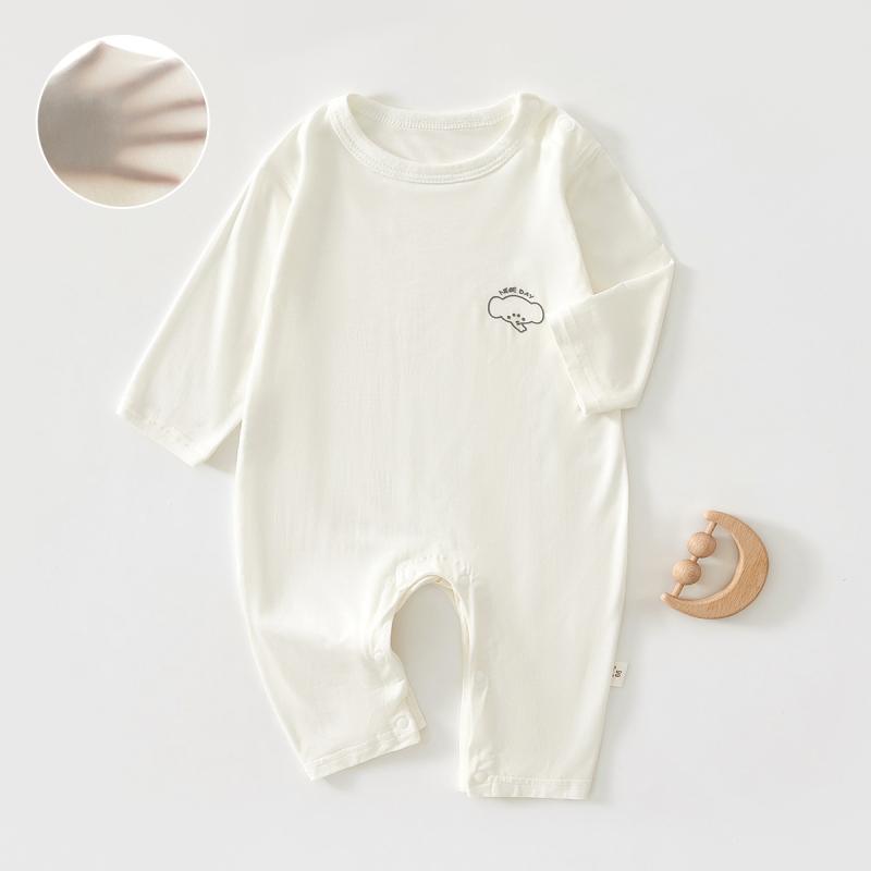 ロンパース ベビー 新生児 男女兼用 吸湿速乾 通気性 薄手 夏用 再生繊維 無縫製 肌に優しい 長袖 パジャマ ルームウェア カバーオール 出産祝い
