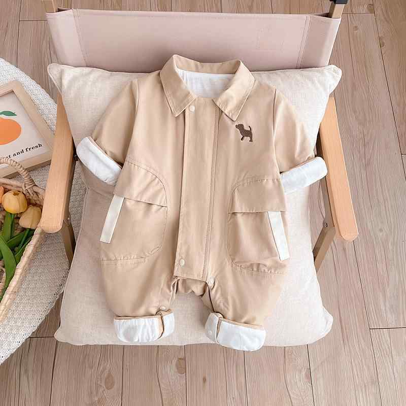 ロンパース ベビー 男の子 新生児 カバーオール つなぎ 春秋 長袖 ワークウェア風 カジュアル おしゃれ..