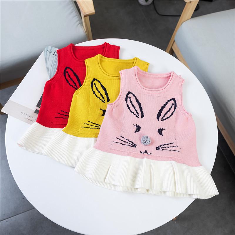 ジャンパースカート ガールズ キッズ ベビー 秋冬 ニット ノースリーブ ソフトタッチ かわいいカートゥ..