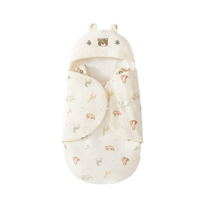 スリーパー ベビー 新生児 ビックリ防止 モロー反射防止 吸湿速乾 寝冷え防止 蹴り出し防止 ファスナー式 コットン 綿 繭型 コクーン型 おくるみ 抱っこ布団 春秋